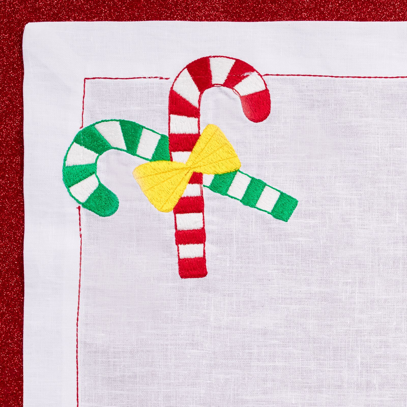 Christmas Candy Corn luxury placemat set by Maison Alia - festive holiday table setting - view 4