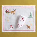 Christmas Wonderland (Placemat + Napkin) — hand-embroidered Italian linen placemat & napkin set | Maison Alia