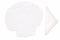 Conchiglia scallop-shell linen placemat and napkin set with ivory embroidery — Maison Alia