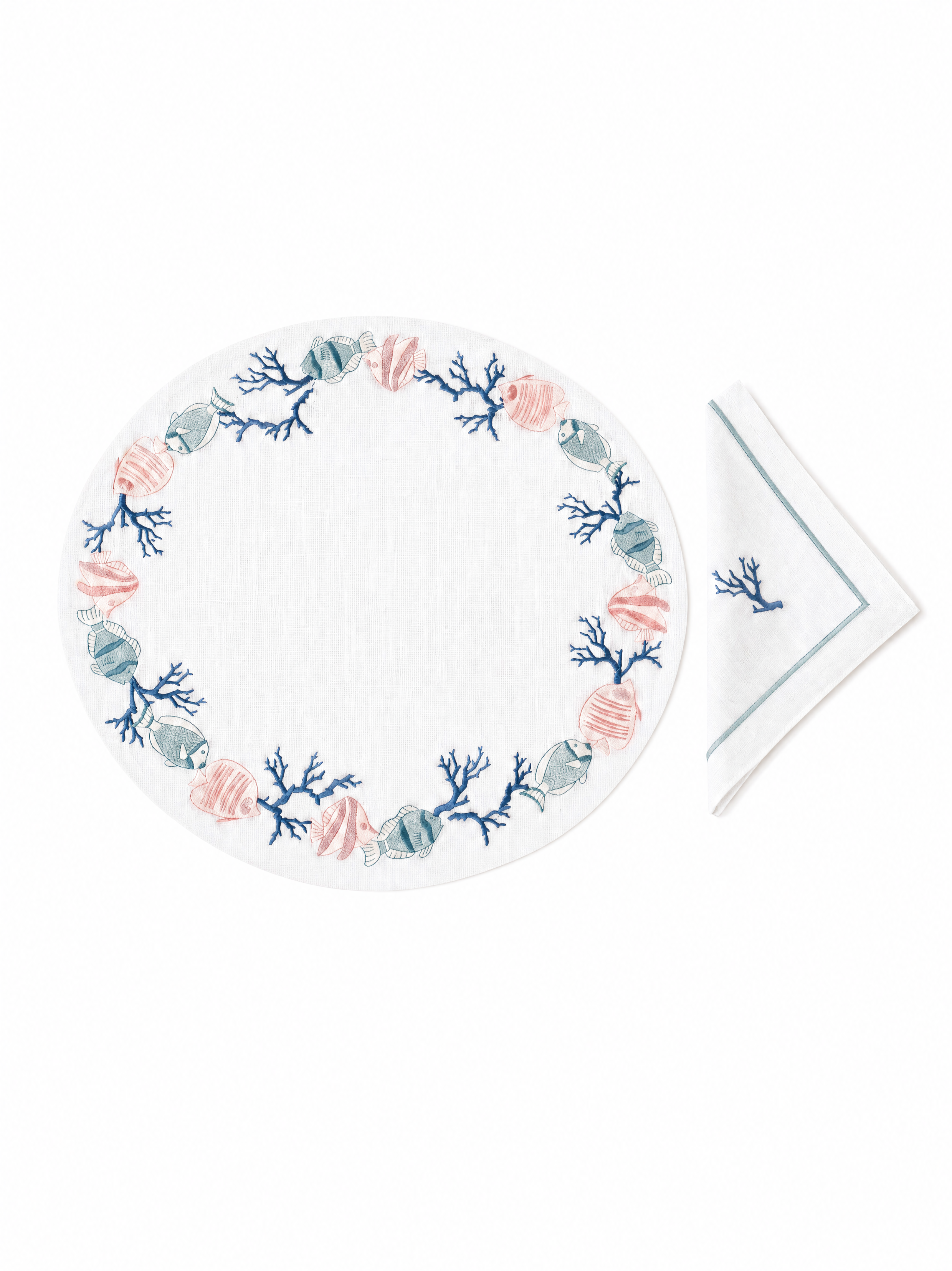 Coraux et Poissons Ovale (Placemat + Napkin)