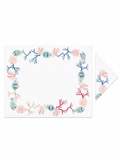 Poissons et Coraux (Placemat + Napkin) — hand-embroidered Italian linen placemat & napkin set | Maison Alia