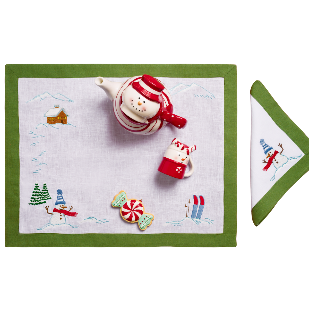 Festa di Neve matching linen napkin — Maison Alia