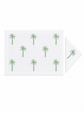Green Palm Trees (Placemat + Napkin) — hand-embroidered Italian linen placemat & napkin set | Maison Alia