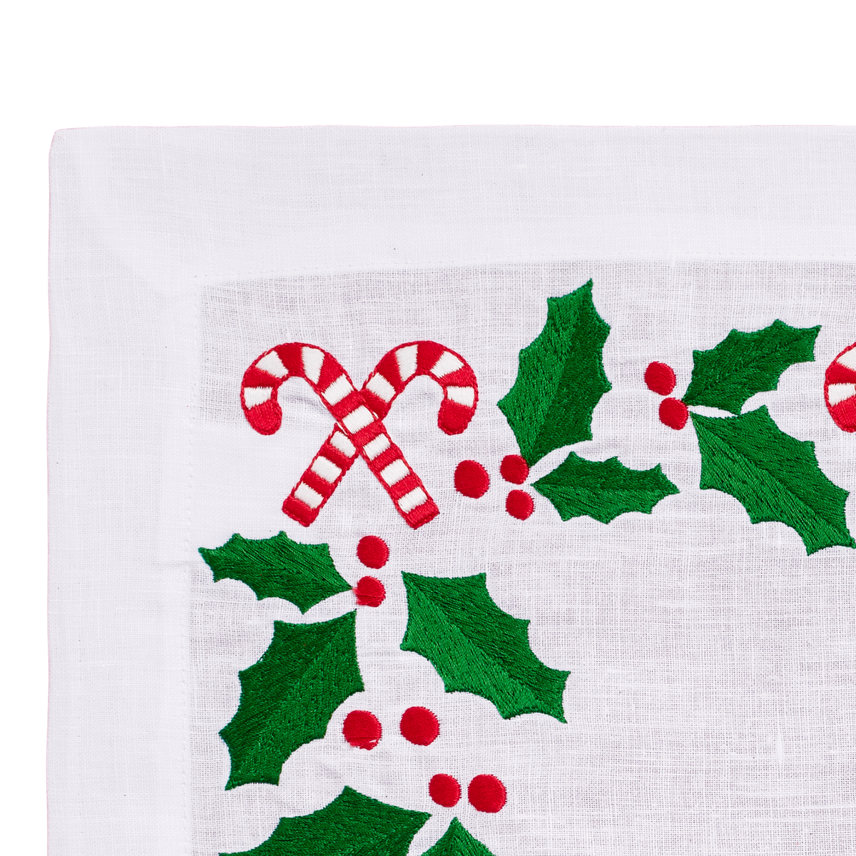Houx et Sucres d'Orge festive linen placemat — Maison Alia