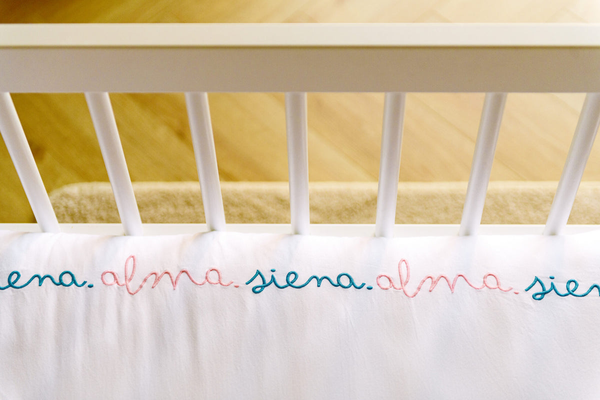 In Your Own Words — personalised embroidered kids bed linen | Maison Alia