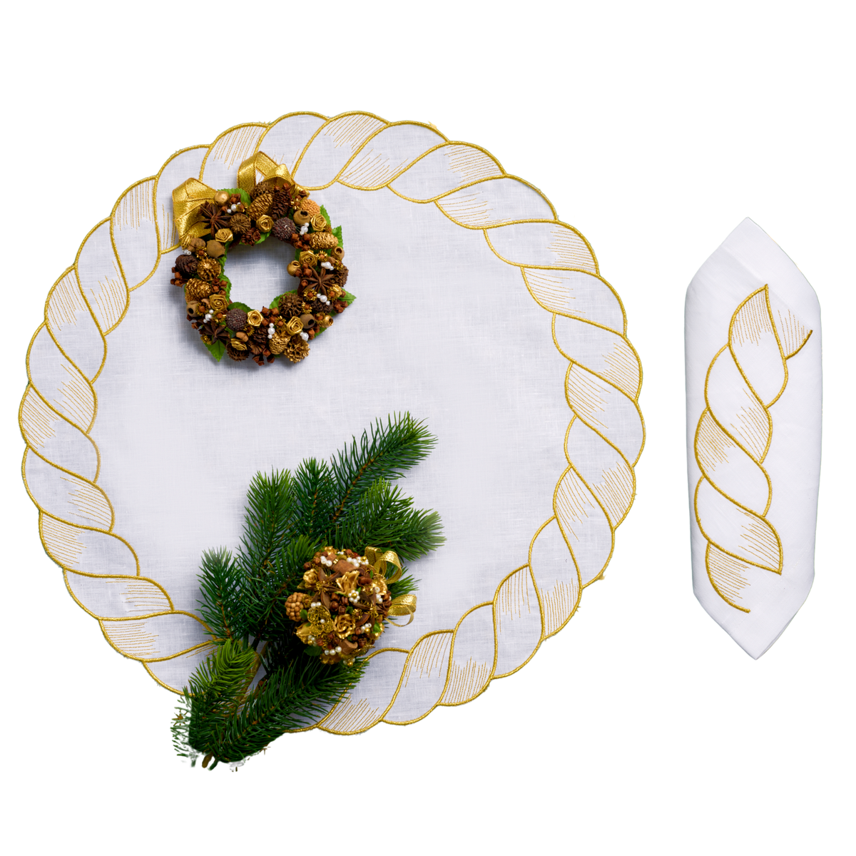 Intreccio d'Oro matching linen napkin — Maison Alia