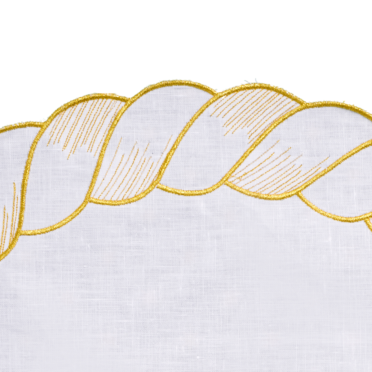 Intreccio d'Oro festive gold braid linen placemat — Maison Alia