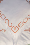 Carrés et Cercles Dorés — embroidered bed linen set | Maison Alia