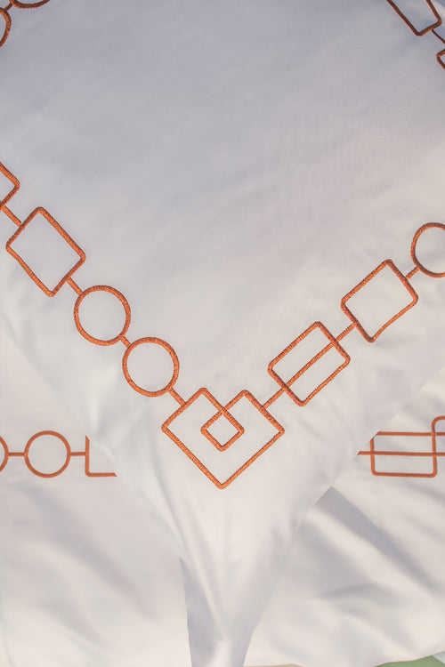Carrés et Cercles Dorés — embroidered bed linen set | Maison Alia