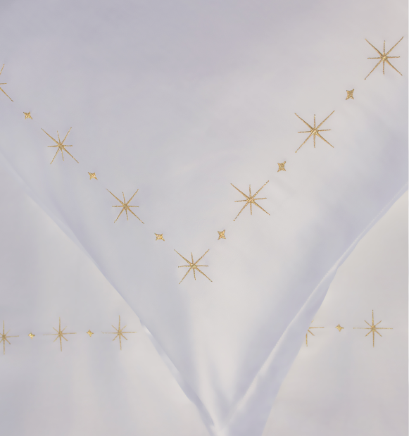 Notte e Stelle luxury bed set by Maison Alia - night sky stars duvet cover - view 1