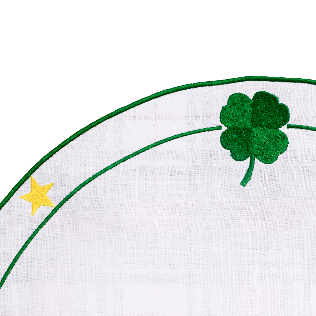 Portafortuna embroidered lucky charms linen placemat — Maison Alia