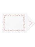 Rouge Carrés (Placemat + Napkin) — hand-embroidered Italian linen placemat & napkin set | Maison Alia