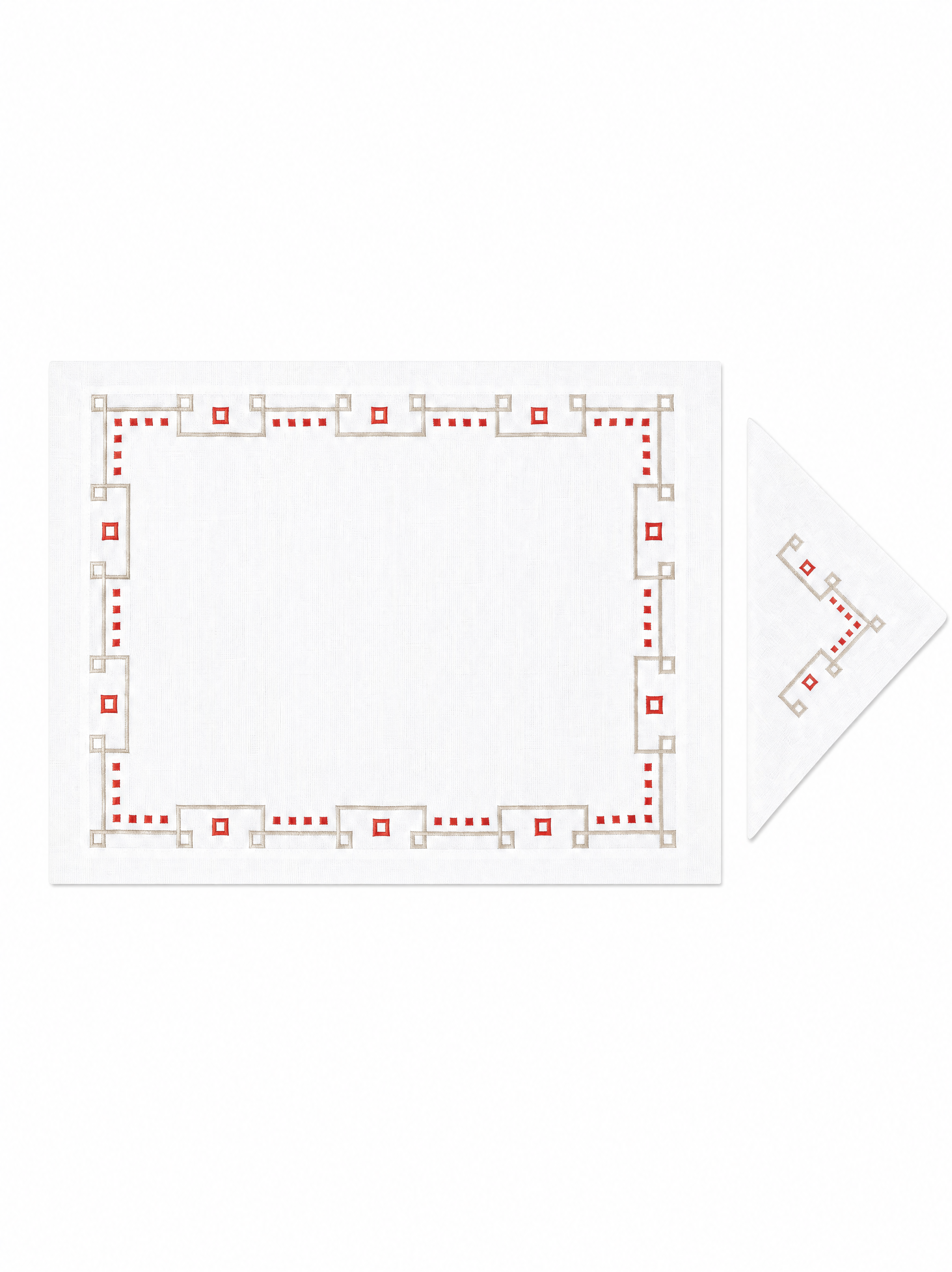 Rouge Carrés (Placemat + Napkin)