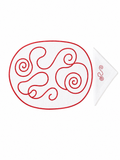 Spirales Rouges (Placemat + Napkin) — hand-embroidered Italian linen placemat & napkin set | Maison Alia