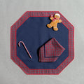 Tartan Holiday (Placemat + Napkin) — hand-embroidered Italian linen placemat & napkin set | Maison Alia