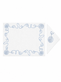 Volutes Bleues (Placemat + Napkin) — hand-embroidered Italian linen placemat & napkin set | Maison Alia