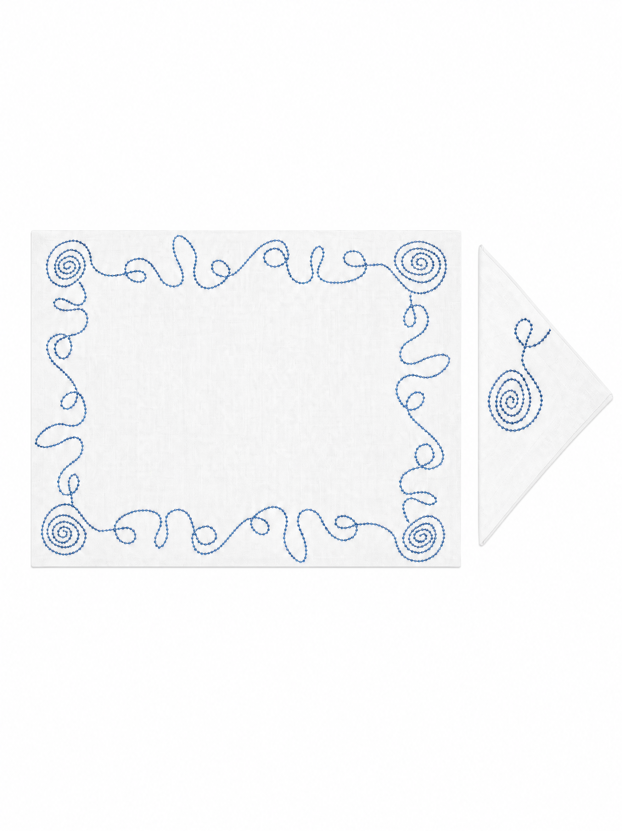 Volutes Bleues (Placemat + Napkin)