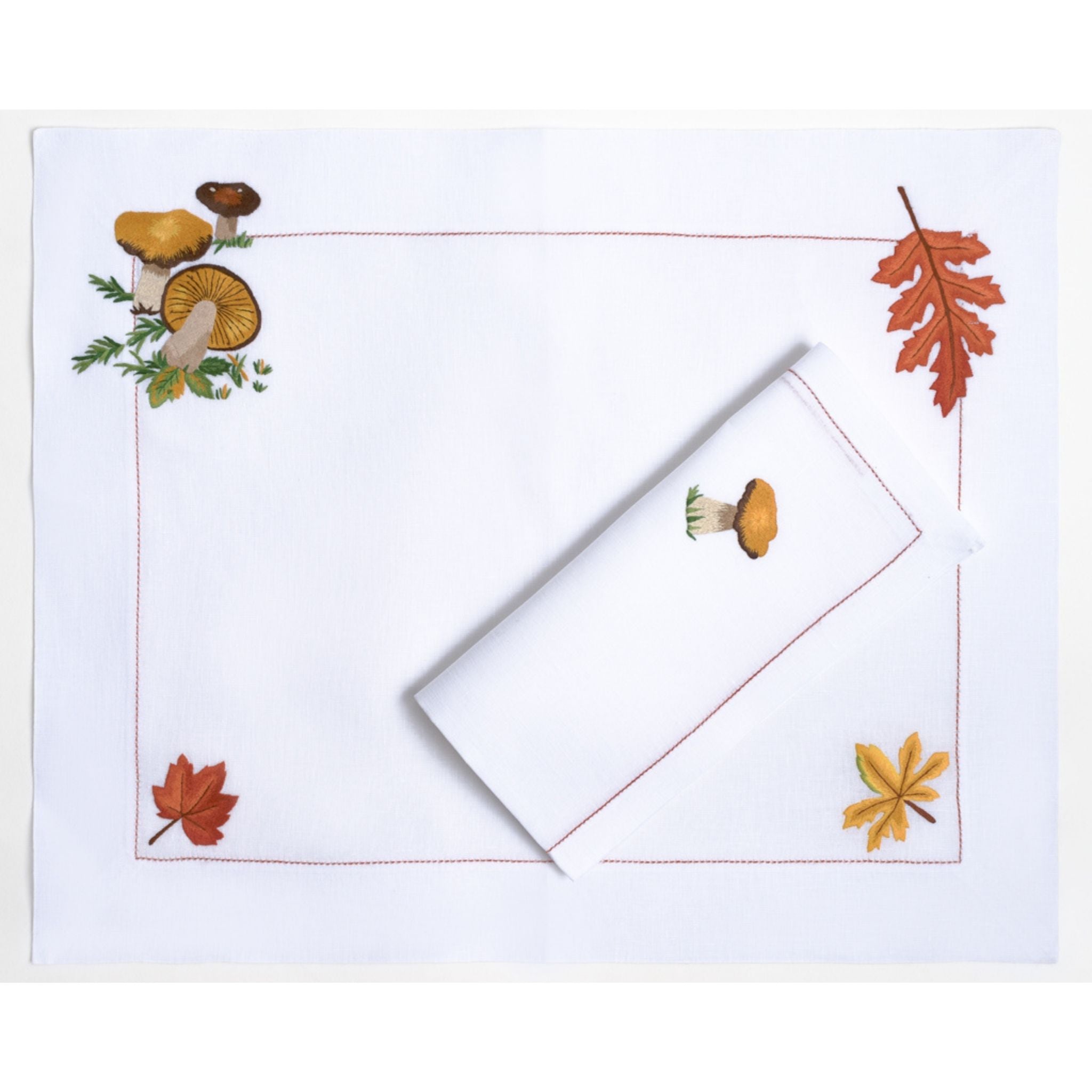 Table - Placemat - Champignons (Hand Embroidered)