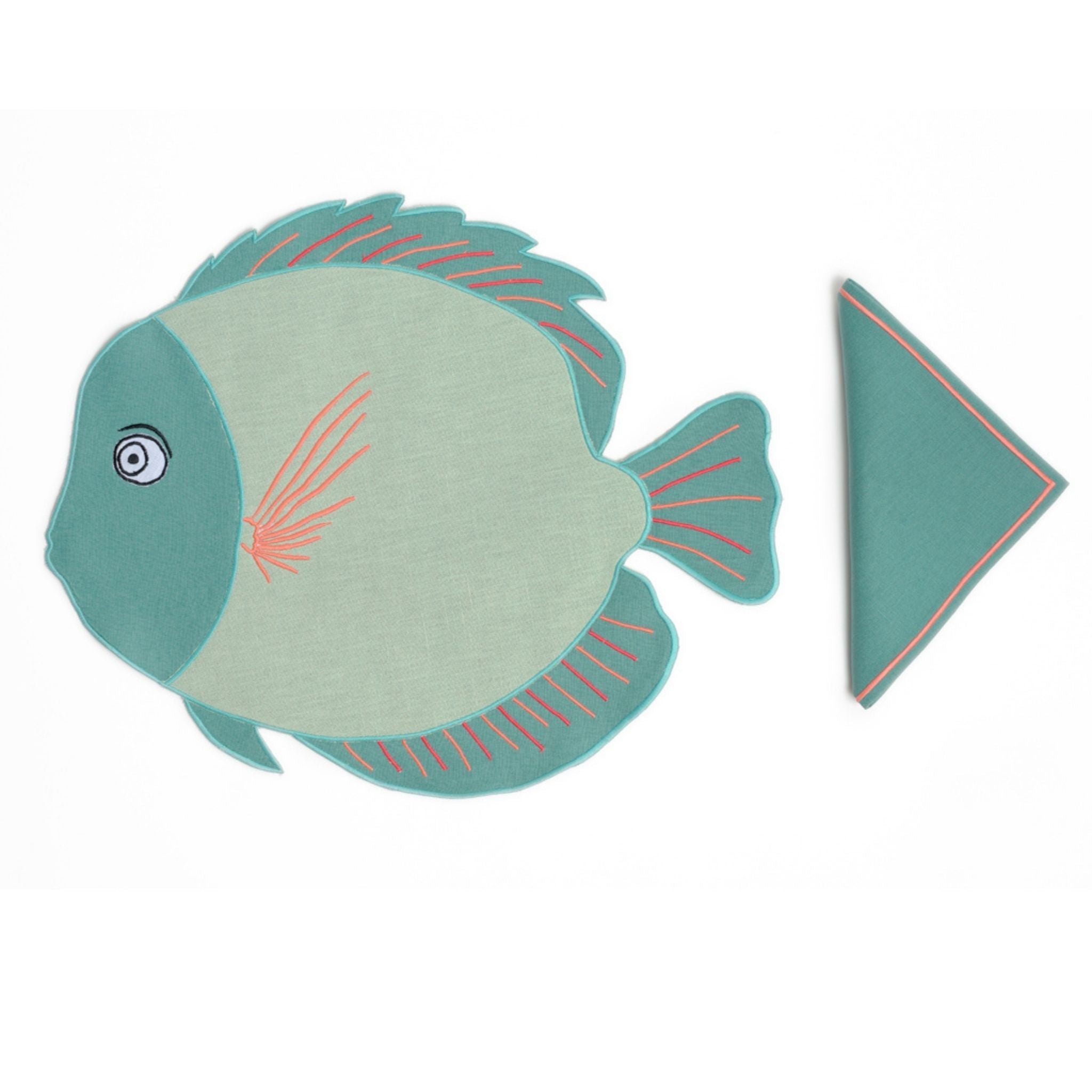Table - Placemat - Green & Coral Fish
