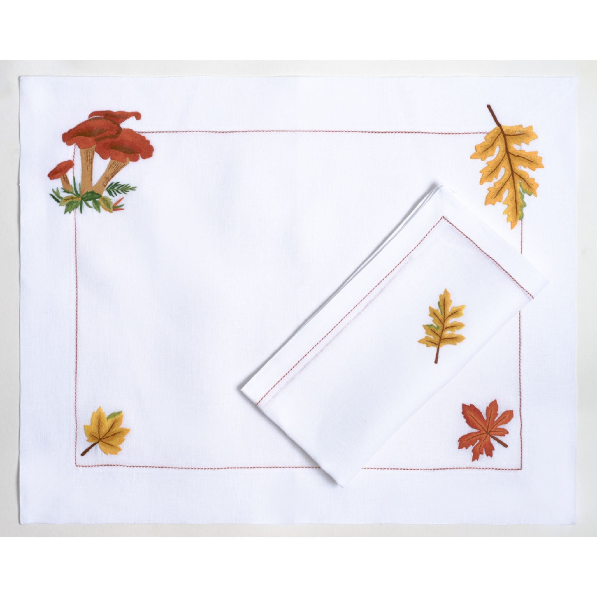 Table - Placemat - Champignons (Hand Embroidered)