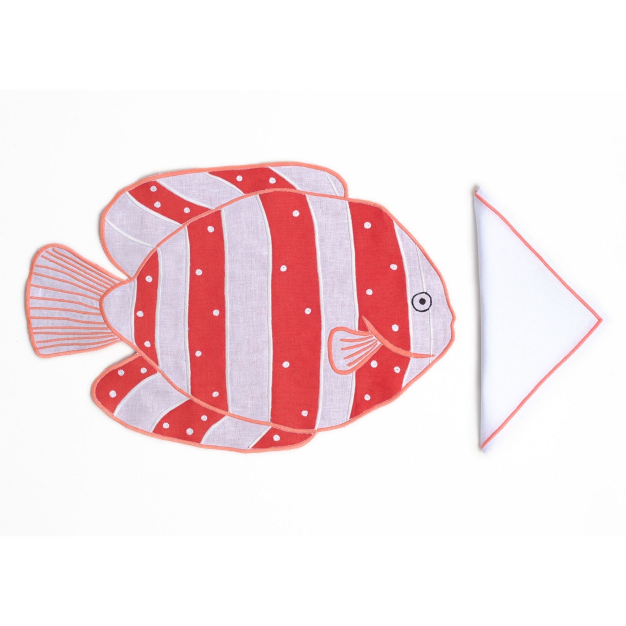 Table - Placemat - White & Coral Fish