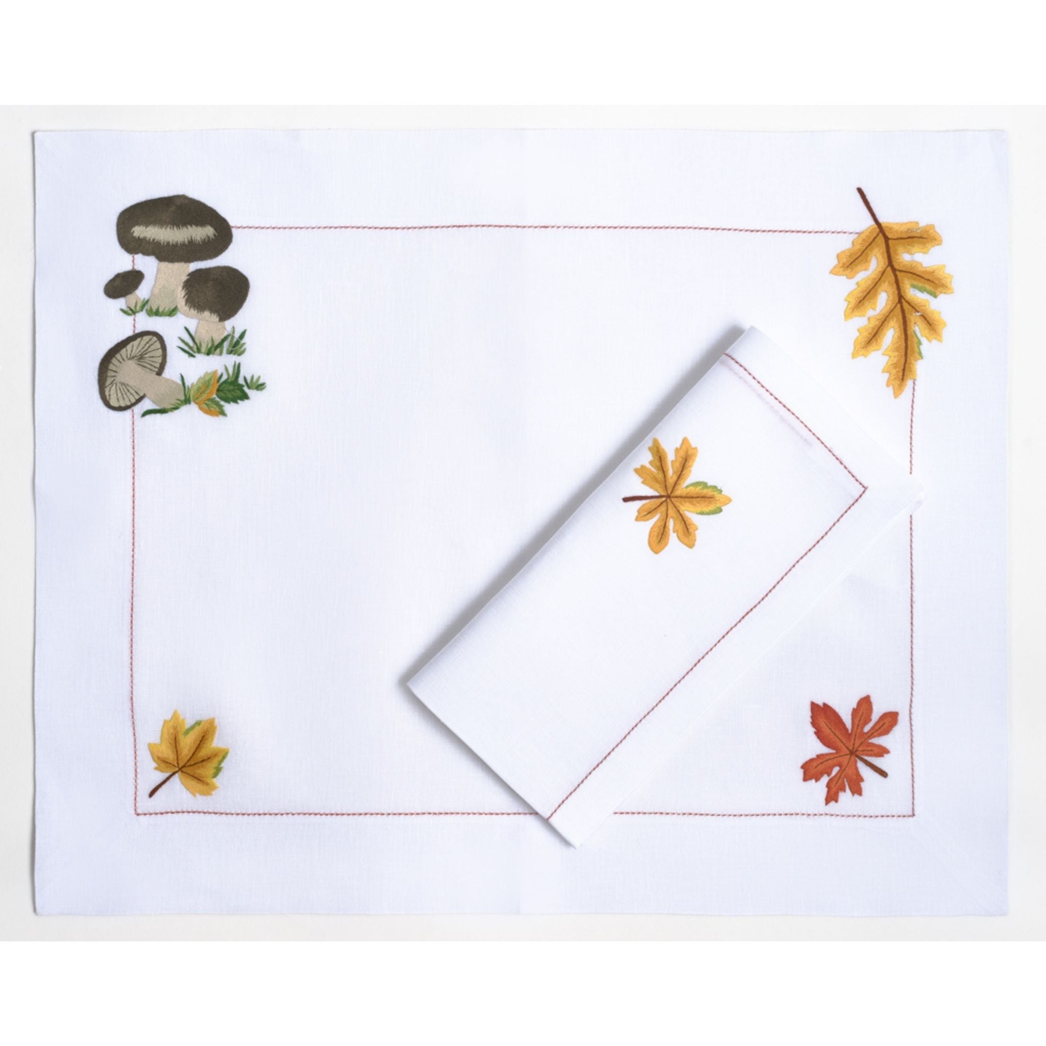 Table - Placemat - Champignons (Hand Embroidered)