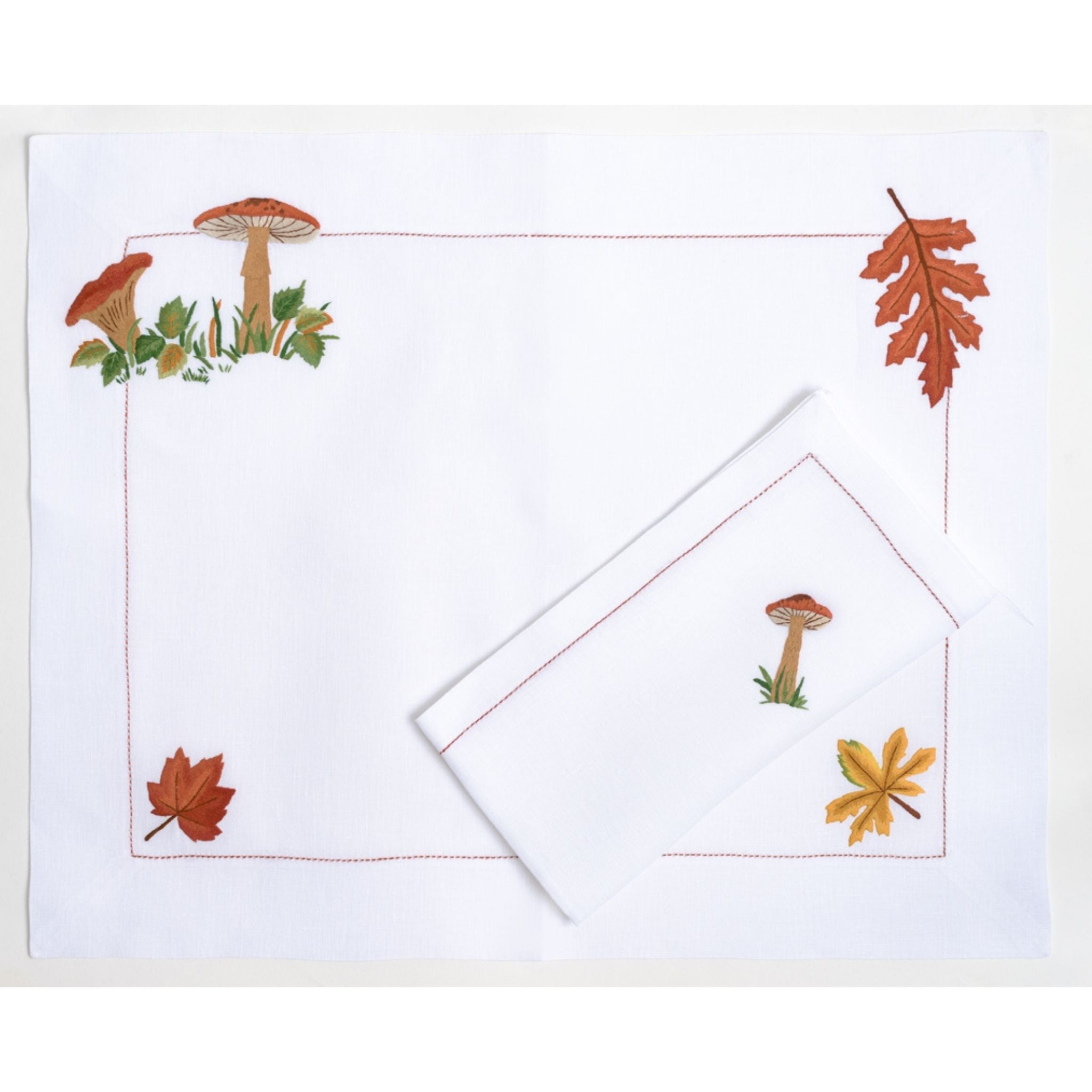 Table - Placemat - Champignons (Hand Embroidered)