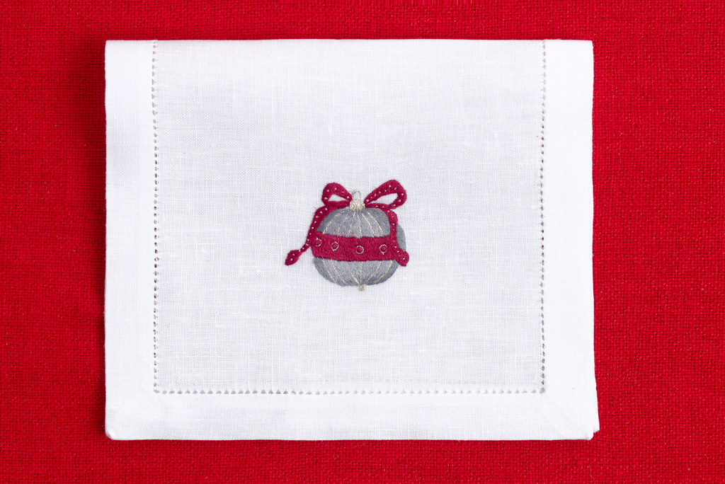 Table - Drink Placemat - Christmas Decorations (Hand Embroidered)