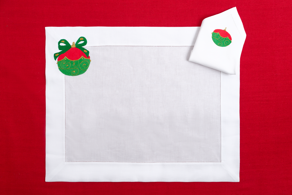 Table - Placemat - Christmas Decorations (Hand Embroidered)