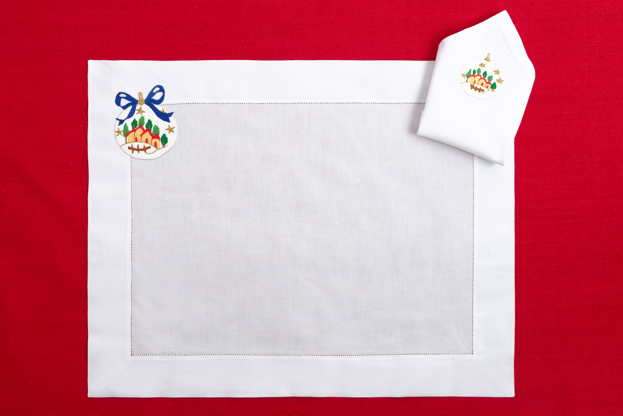 Table - Placemat - Christmas Decorations (Hand Embroidered)