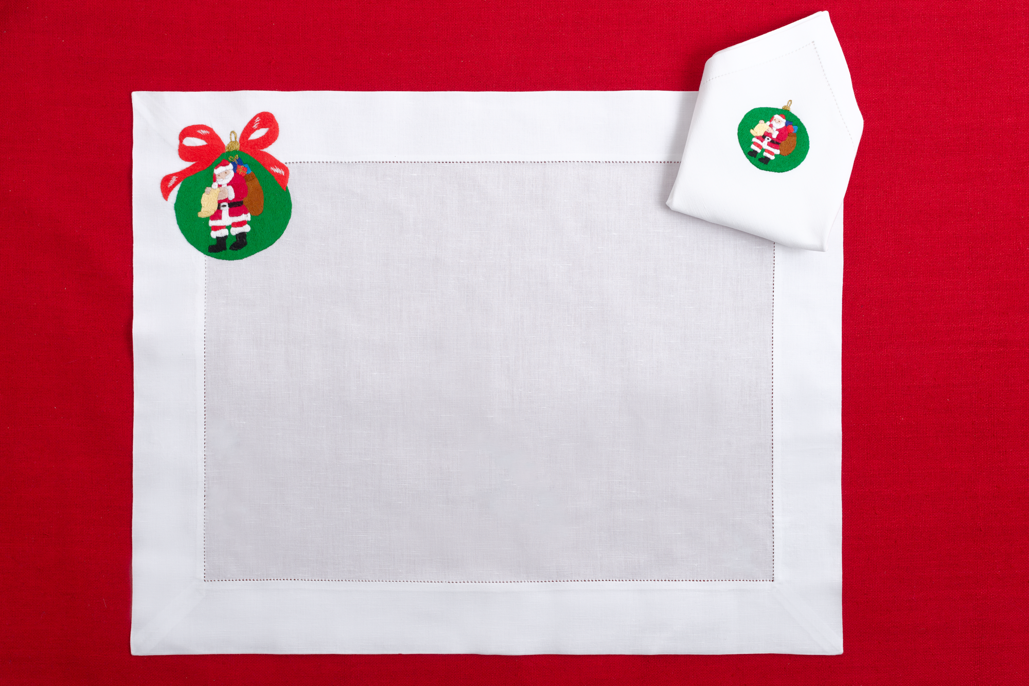 Table - Placemat - Christmas Decorations (Hand Embroidered)