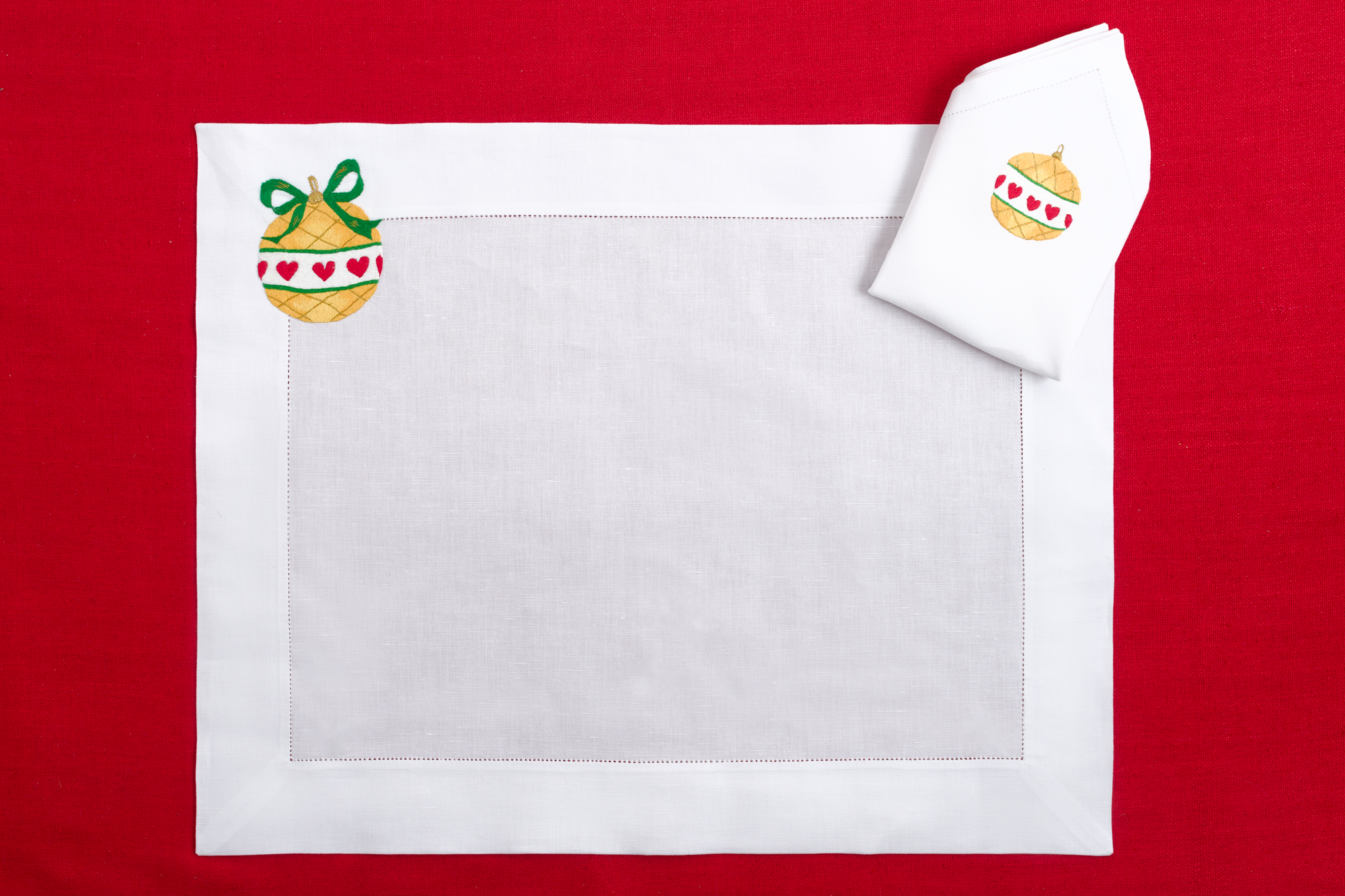 Table - Placemat - Christmas Decorations (Hand Embroidered)