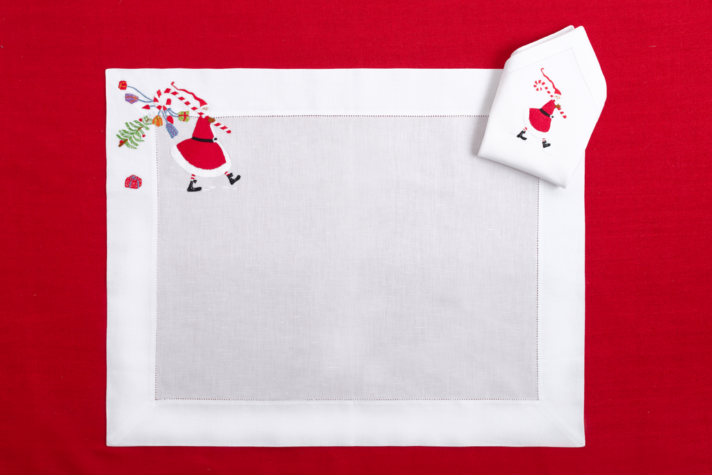 Table - Placemat - Santa (Hand Embroidered)