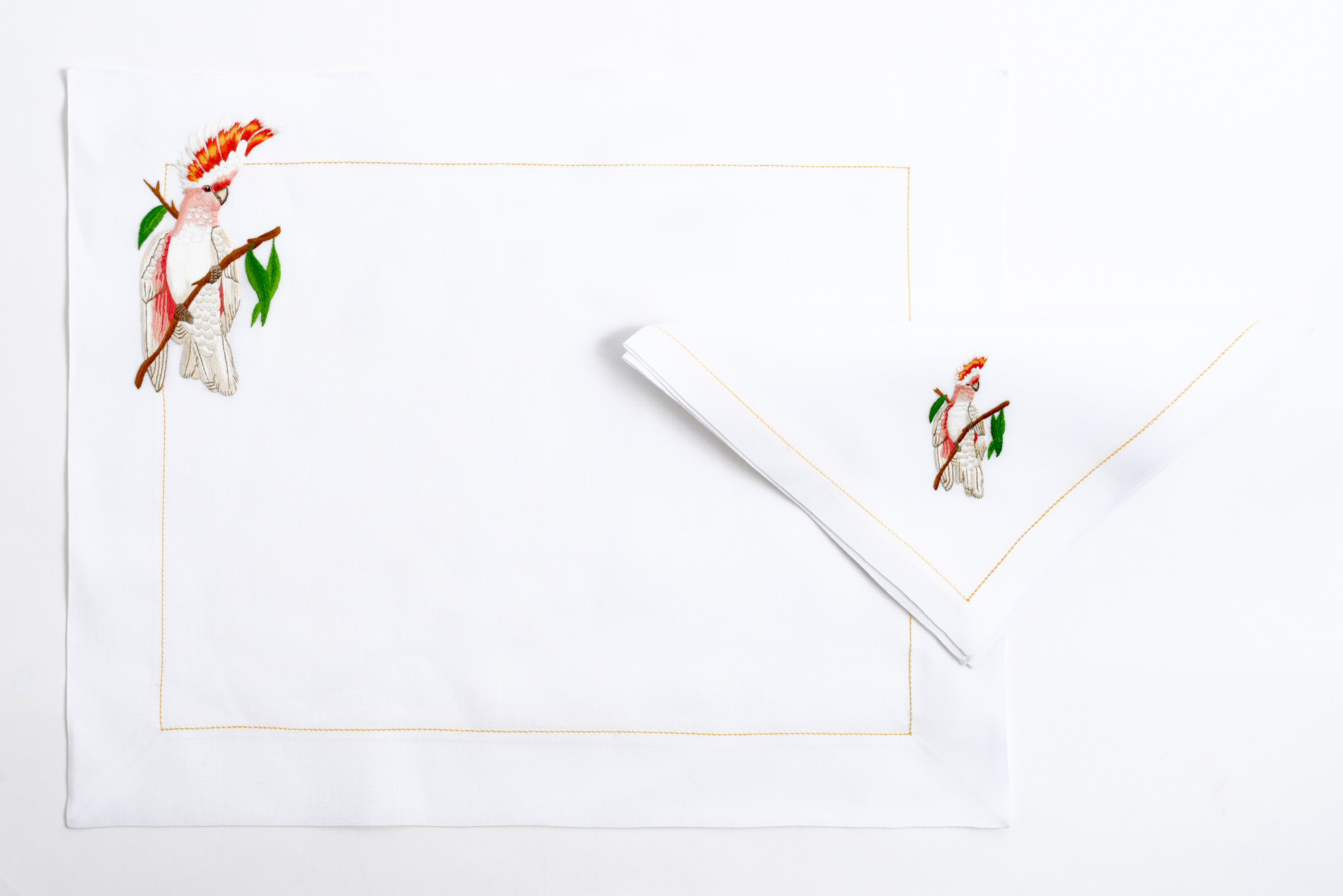 Table - Placemat - Exotic Birds (Hand Embroidered)