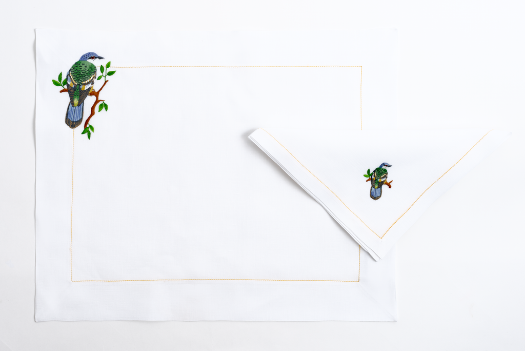 Table - Placemat - Exotic Birds (Hand Embroidered)