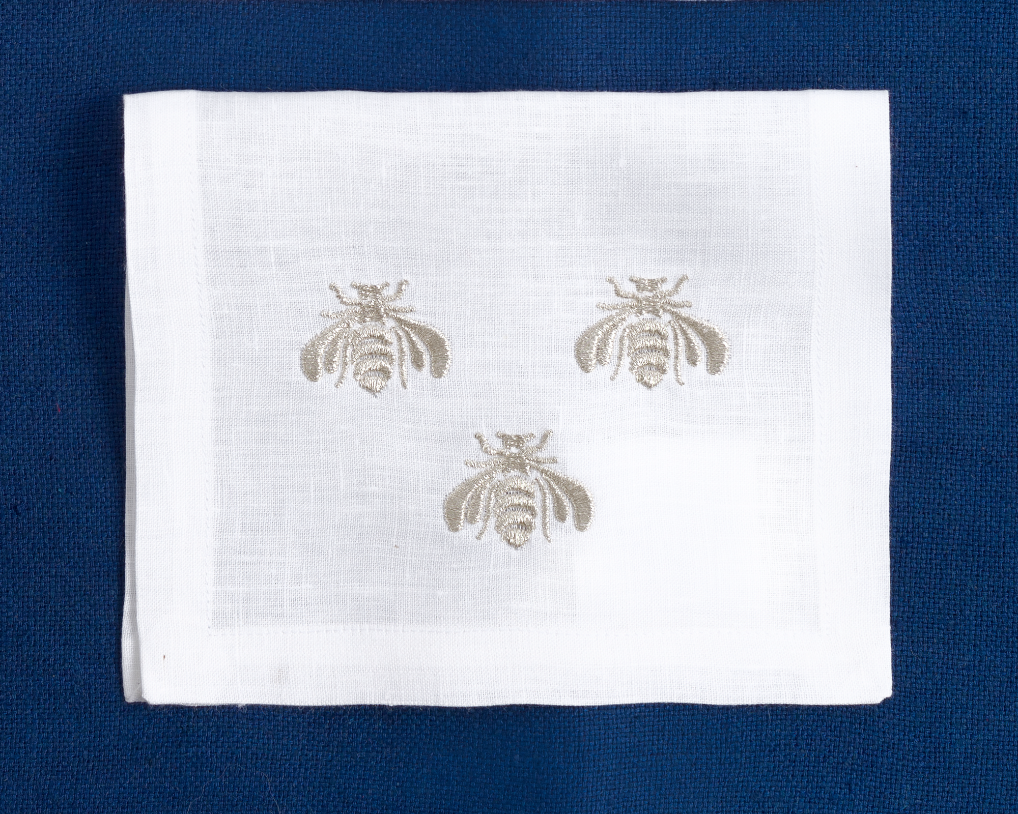 Table - Drink Placemat - Silver & Golden Bees