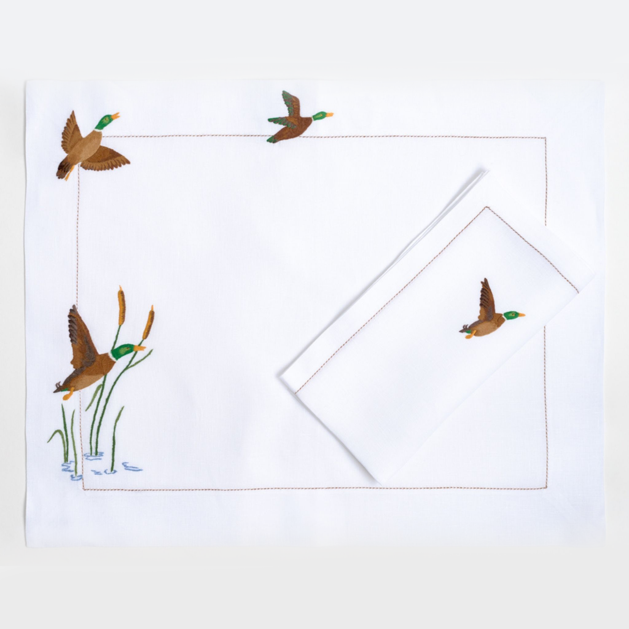 Table - Placemat - Canards (Hand Embroidered)