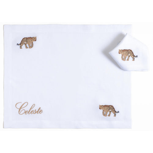 Cheetah — hand-embroidered Italian linen | Maison Alia