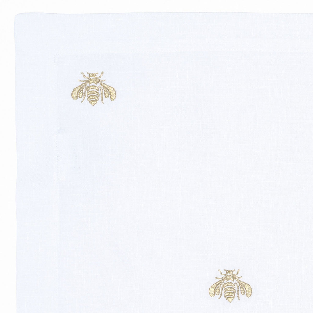 Golden Bees linen placemat with golden embroidered bees — Maison Alia