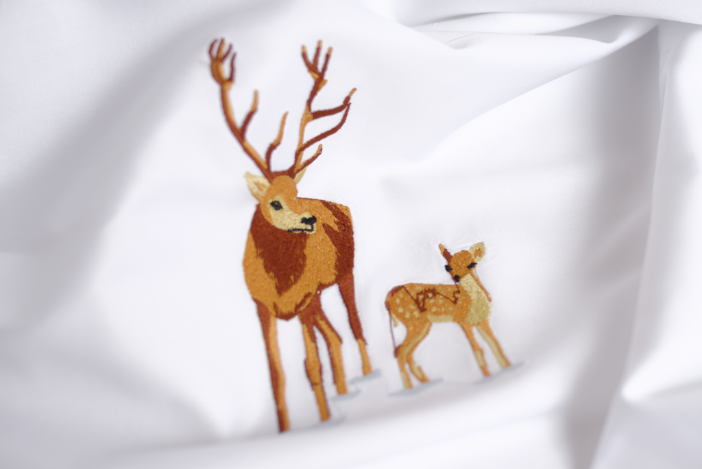 Mountain Animals — embroidered bed linen set | Maison Alia