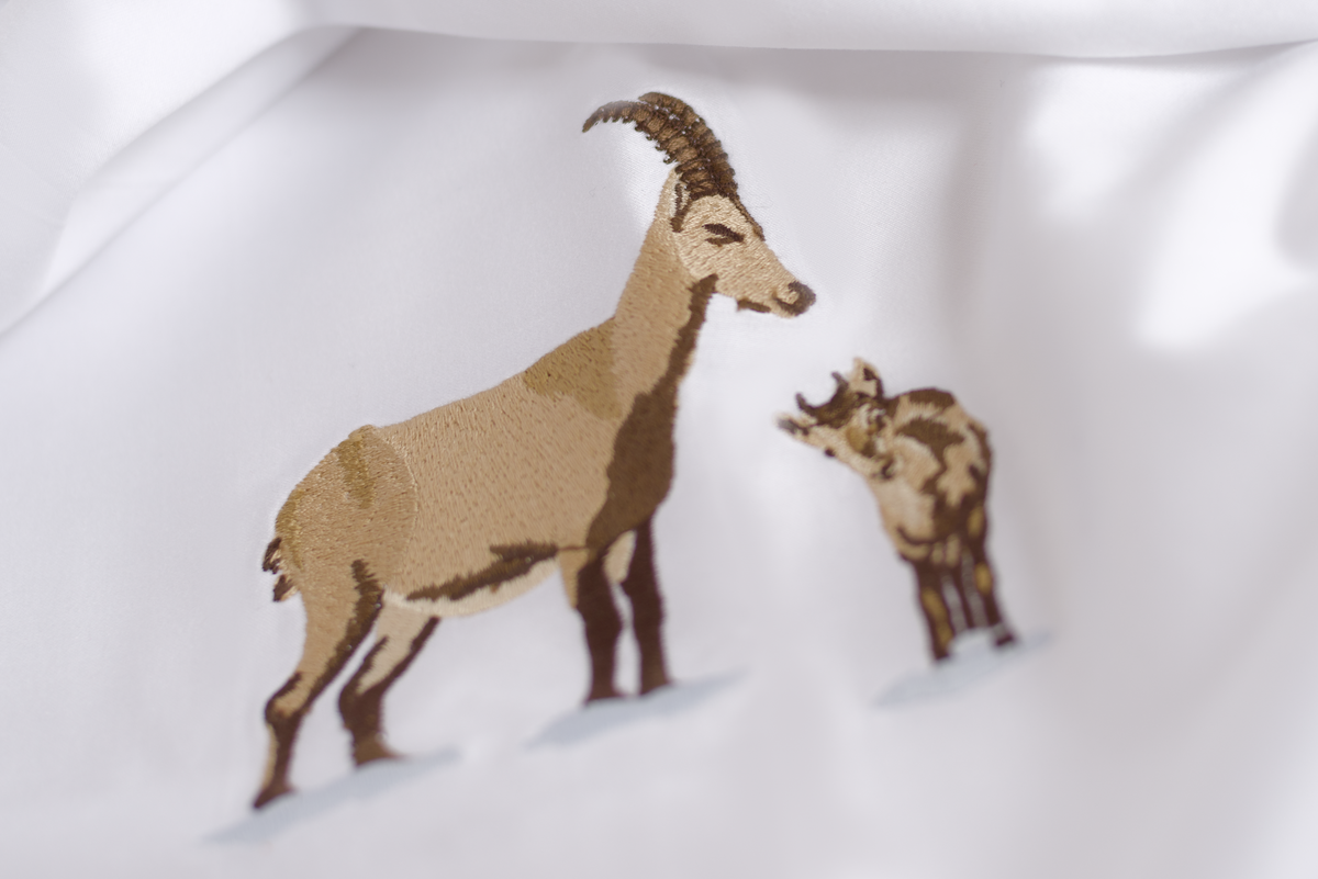 Mountain Animals — embroidered bed linen set | Maison Alia