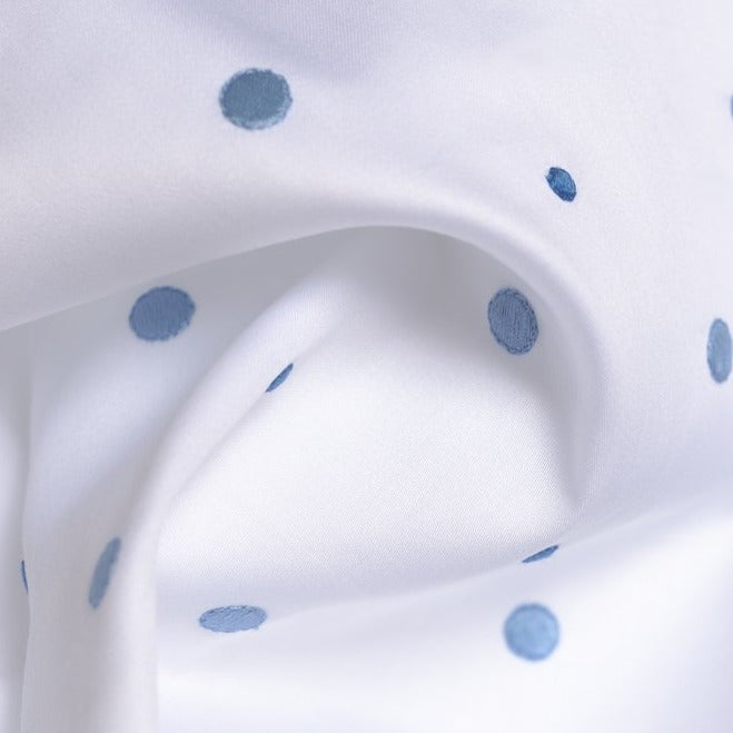 Pallini embroidered kids bedding detail — Maison Alia