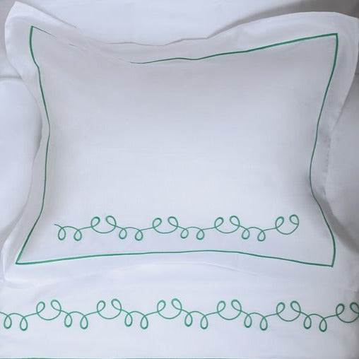 Scarabocchi children's bed linen set detail — Maison Alia