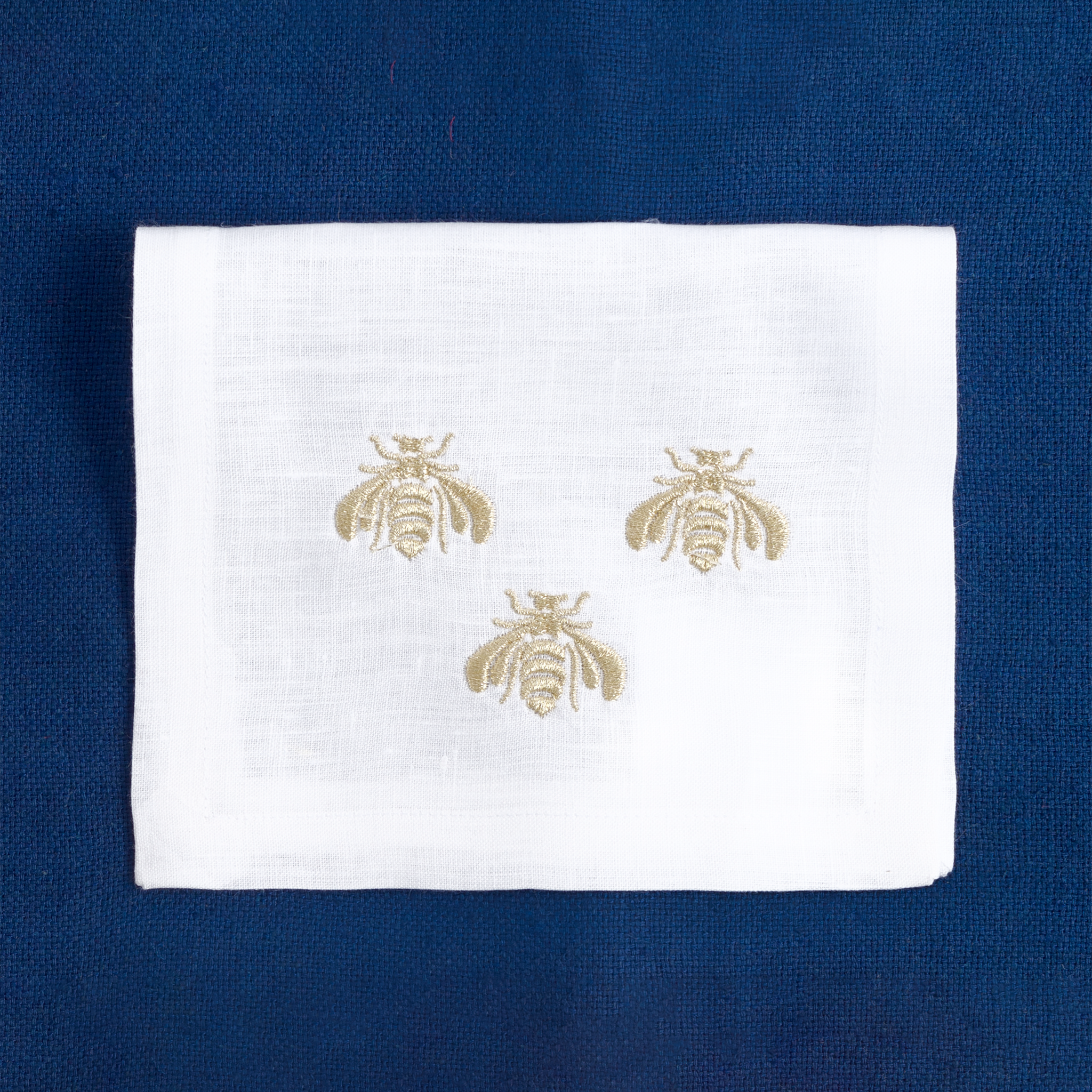 Table - Drink Placemat - Silver & Golden Bees