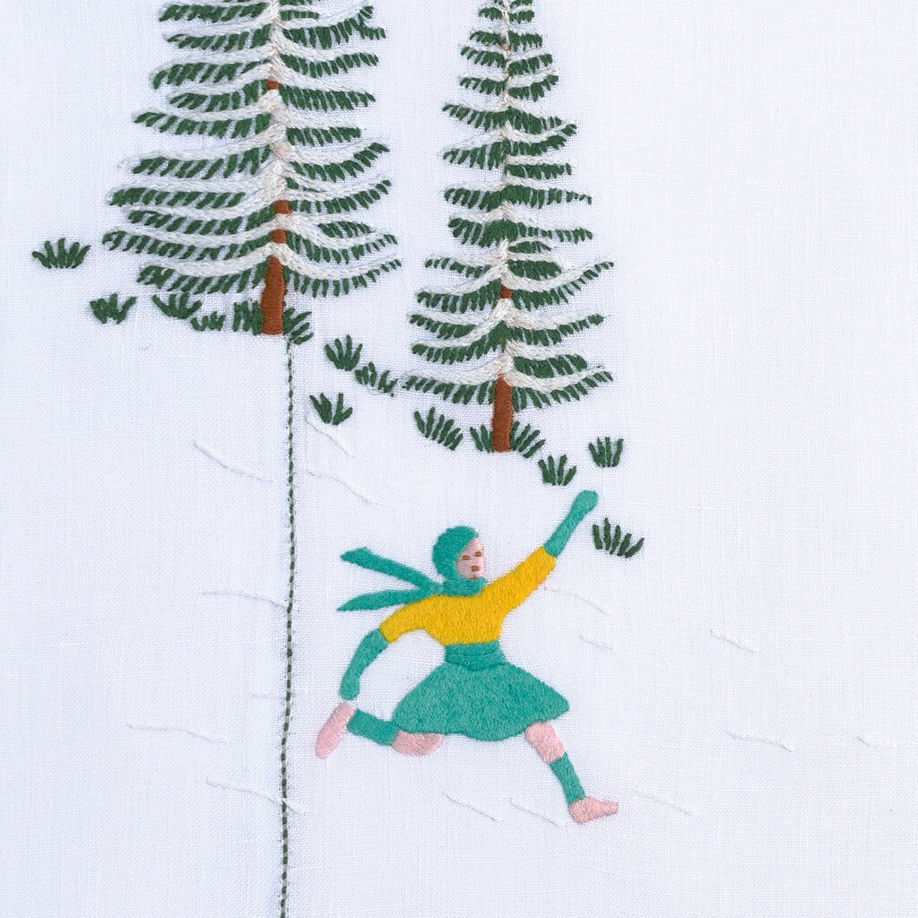 Table - Placemat - Skieurs (Hand Embroidered)