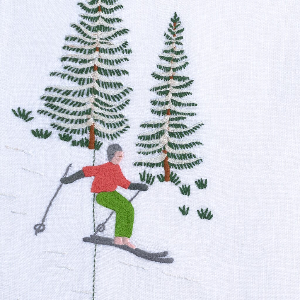 Table - Placemat - Skieurs (Hand Embroidered)