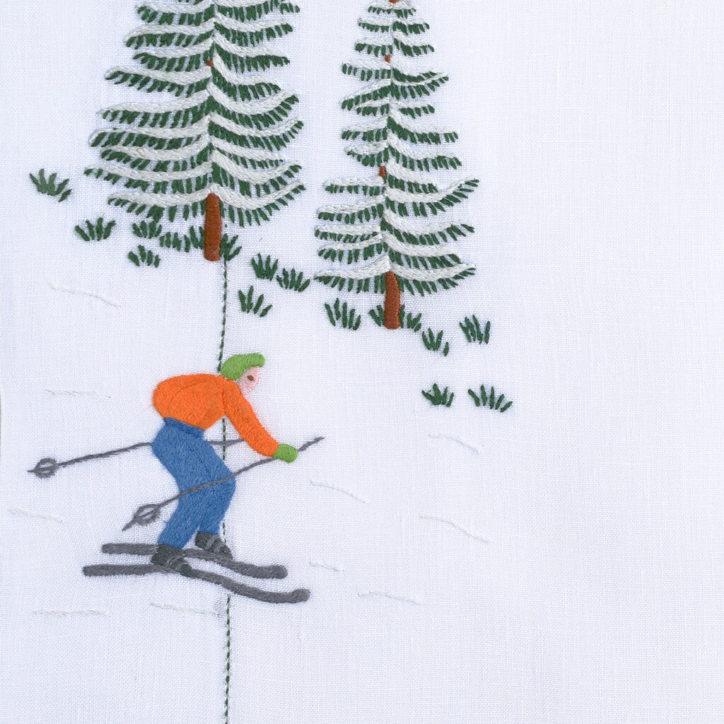 Table - Placemat - Skieurs (Hand Embroidered)