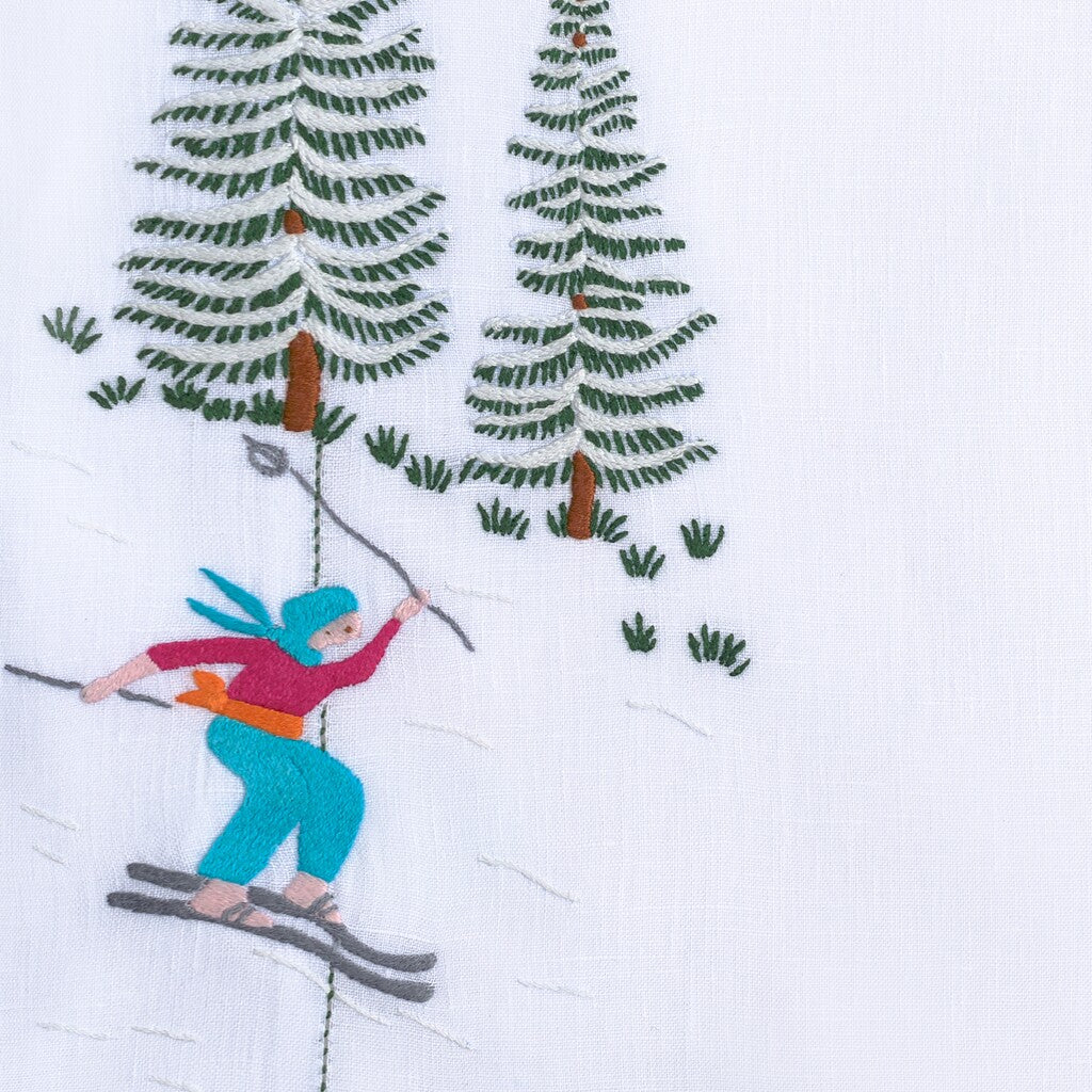 Table - Placemat - Skieurs (Hand Embroidered)