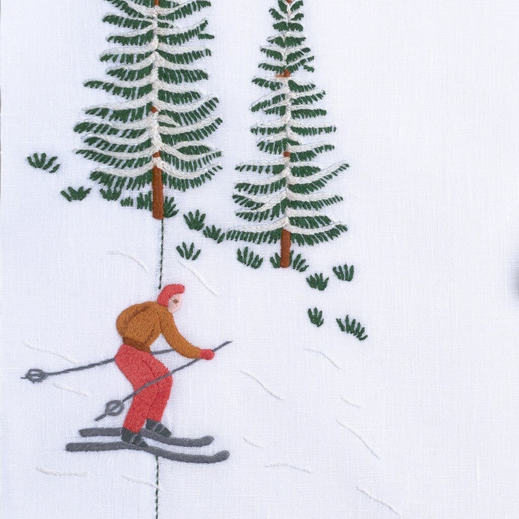 Table - Placemat - Skieurs (Hand Embroidered)