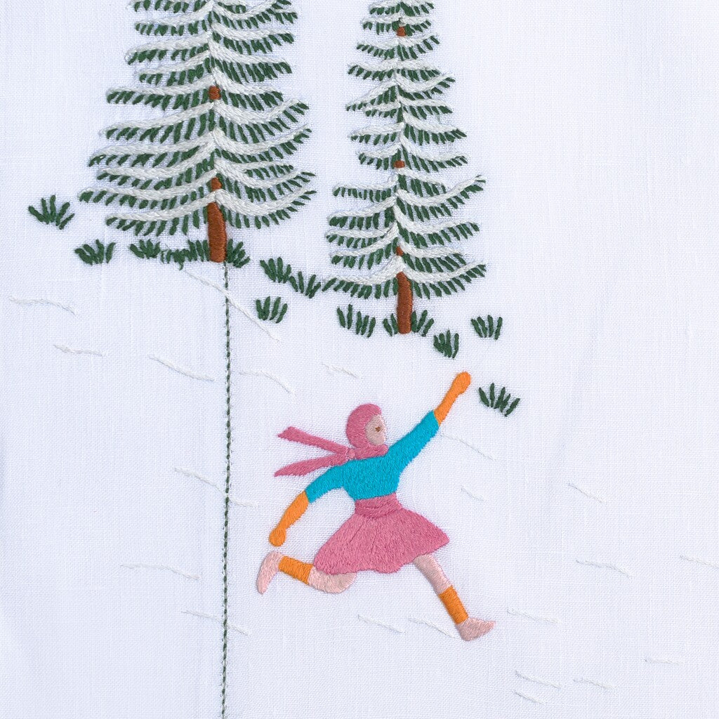 Table - Placemat - Skieurs (Hand Embroidered)
